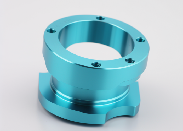 light blue anodizing turning round part