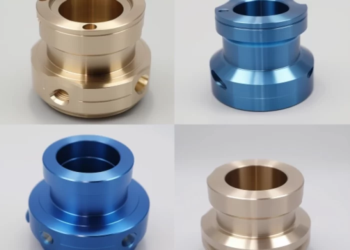 light gold and light blue anodizing parts