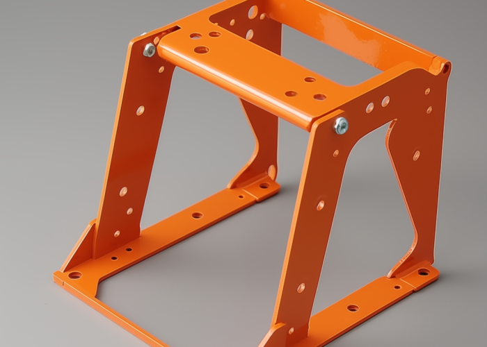 orange painting supporting metal bracket