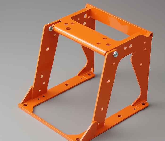 orange painting supporting metal bracket