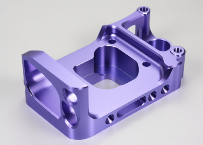 purple anodizing color of a cnc milling component