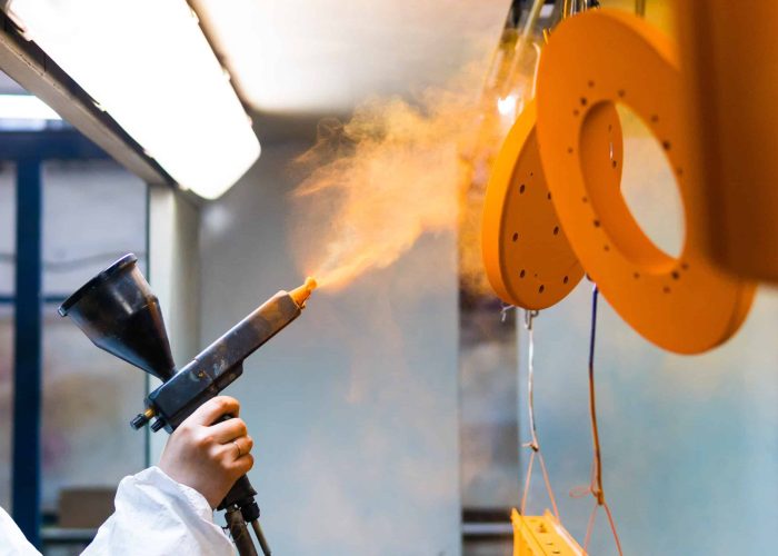 powder coating in orange color