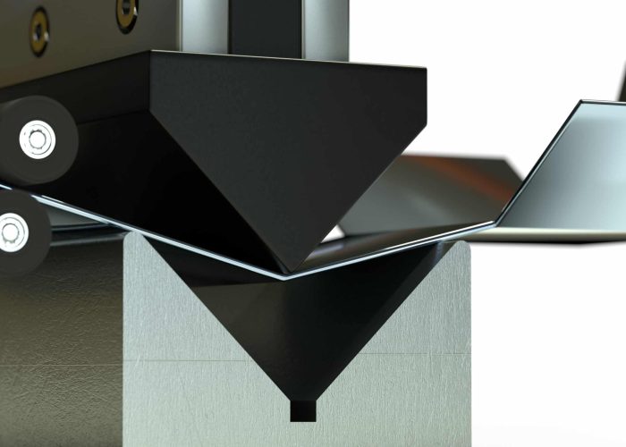 bending process in close shot 3d render
