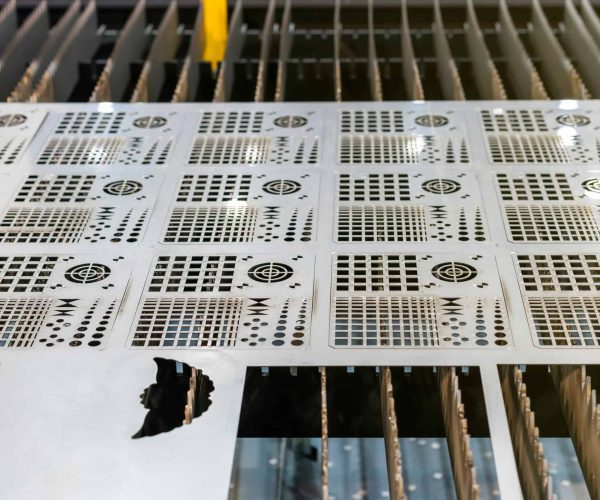 fine sheet metal plate fine sheet metal plate on laser cutting table