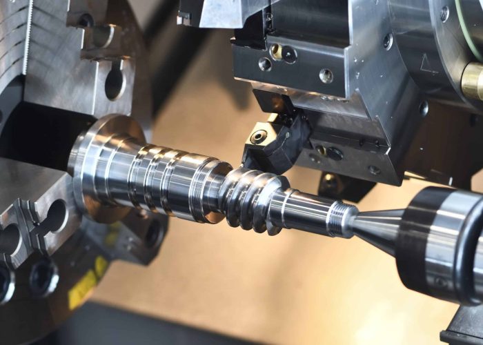 CNC lathe part in close shot