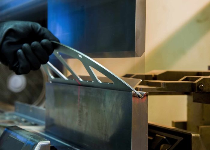 bending process in close shot for ss steel