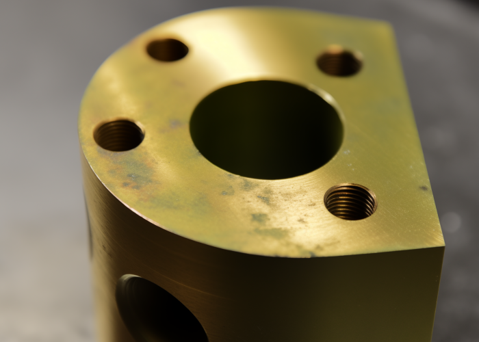 tarnish spot on brass part surface