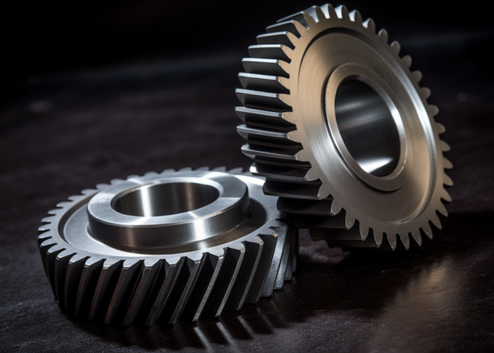 two helical gear, flat, alloy steel