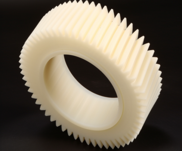 white nylon plastic gear, helical
