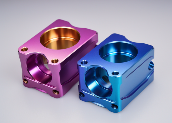 two difference anodizing color on cnc milling components